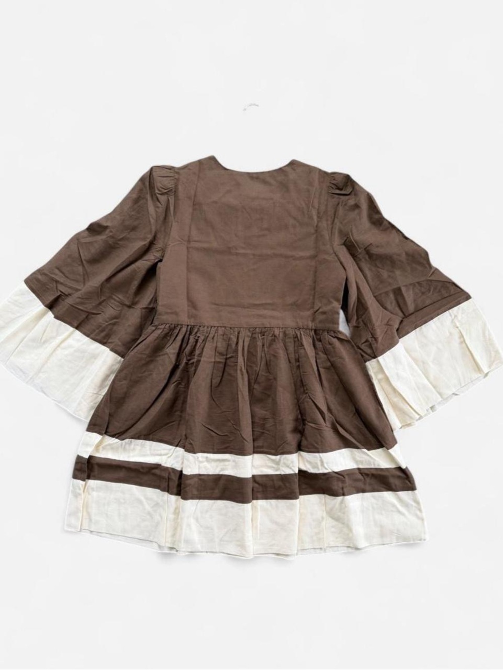 NWT TUCKERNUCK Mocha and Cream Cotton Linen Izzie Dress - Picture 5 of 8